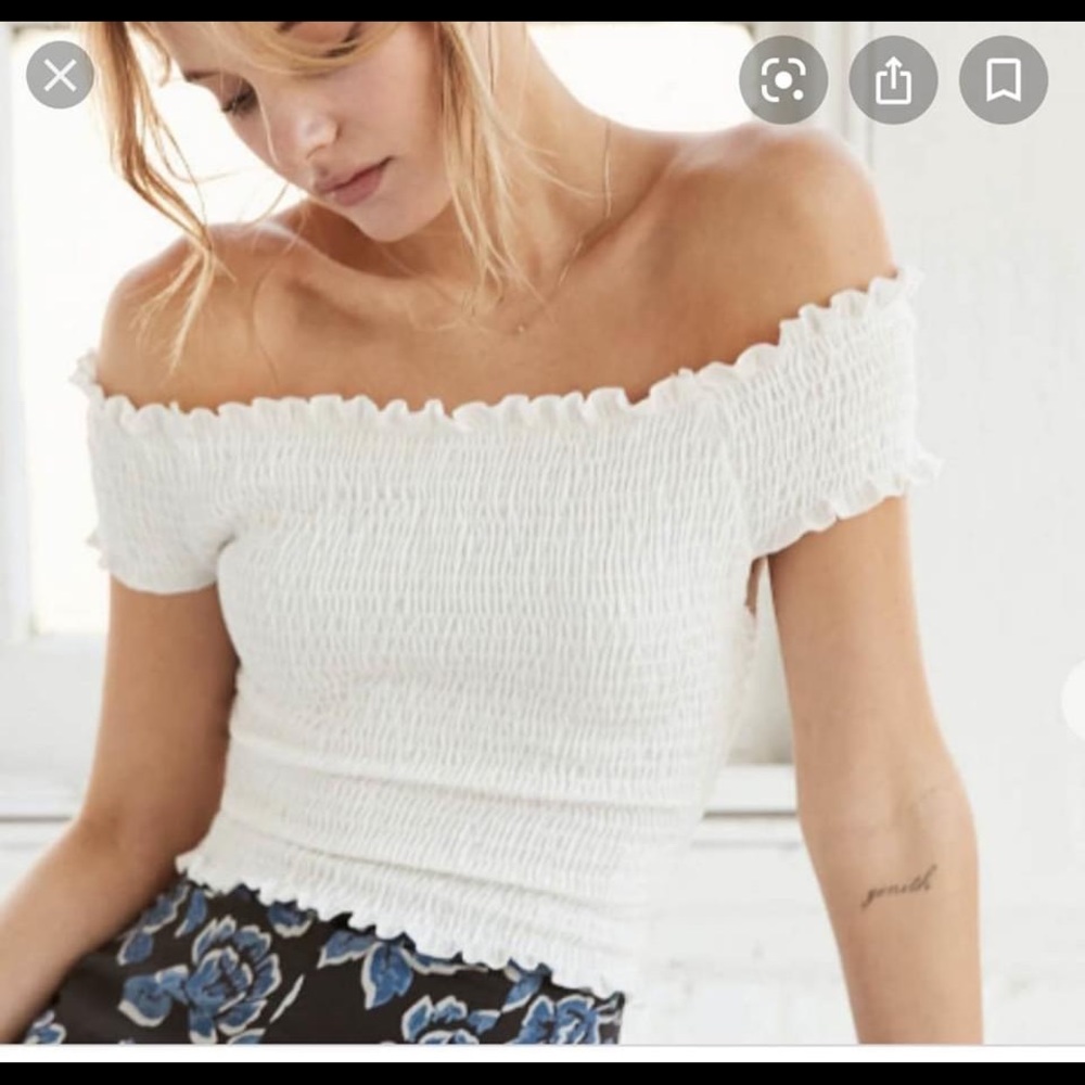 Brandy Melville white off shoulder top